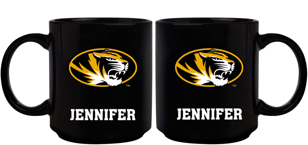 11oz Black Personalized Ceramic Mug - Missouri COL, CurrentProduct, Custom Drinkware, Drinkware_category_All, Gift Ideas, Missouri Tigers, MIZ, Personalization, Personalized_Personalized 194207373859 $20.11