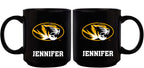 11oz Black Personalized Ceramic Mug - Missouri COL, CurrentProduct, Custom Drinkware, Drinkware_category_All, Gift Ideas, Missouri Tigers, MIZ, Personalization, Personalized_Personalized 194207373859 $20.11