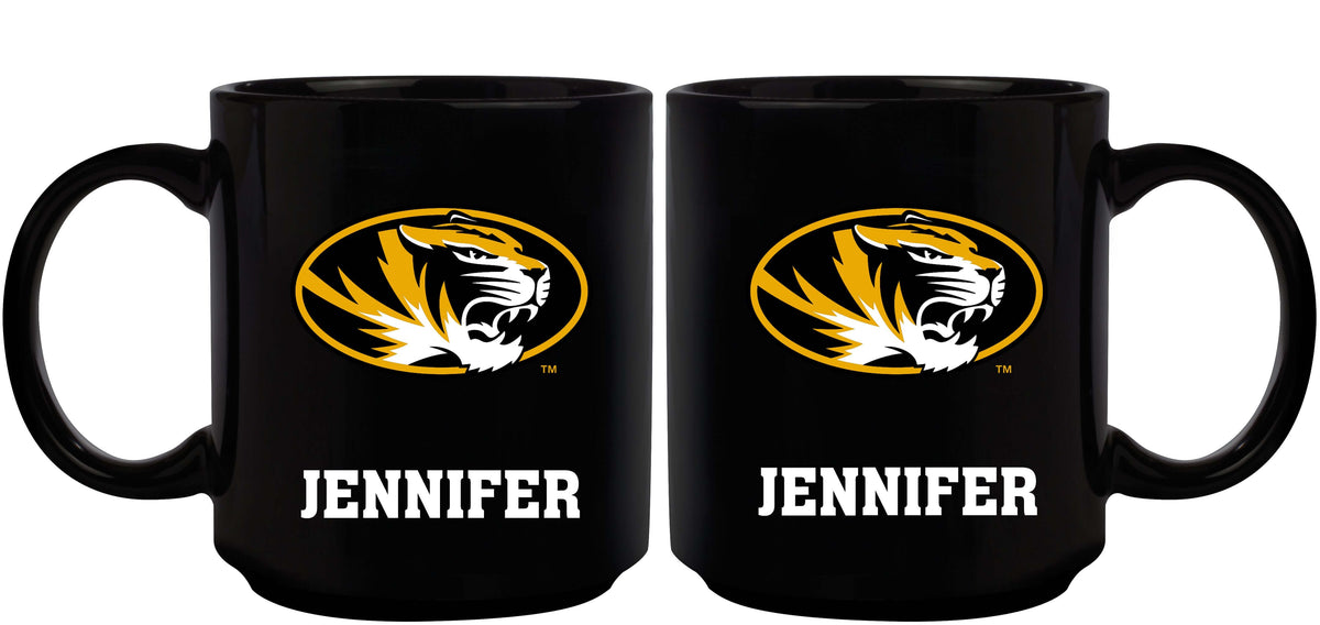 11oz Black Personalized Ceramic Mug - Missouri COL, CurrentProduct, Custom Drinkware, Drinkware_category_All, Gift Ideas, Missouri Tigers, MIZ, Personalization, Personalized_Personalized 194207373859 $20.11
