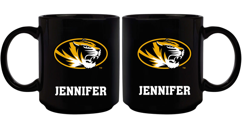 11oz Black Personalized Ceramic Mug - Missouri COL, CurrentProduct, Custom Drinkware, Drinkware_category_All, Gift Ideas, Missouri Tigers, MIZ, Personalization, Personalized_Personalized 194207373859 $20.11