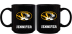 11oz Black Personalized Ceramic Mug - Missouri COL, CurrentProduct, Custom Drinkware, Drinkware_category_All, Gift Ideas, Missouri Tigers, MIZ, Personalization, Personalized_Personalized 194207373859 $20.11