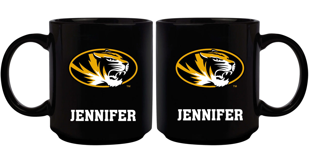 11oz Black Personalized Ceramic Mug - Missouri COL, CurrentProduct, Custom Drinkware, Drinkware_category_All, Gift Ideas, Missouri Tigers, MIZ, Personalization, Personalized_Personalized 194207373859 $20.11