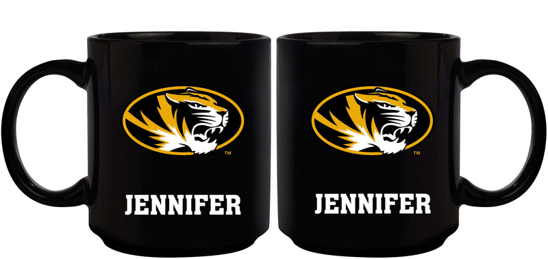 11oz Black Personalized Ceramic Mug - Missouri COL, CurrentProduct, Custom Drinkware, Drinkware_category_All, Gift Ideas, Missouri Tigers, MIZ, Personalization, Personalized_Personalized 194207373859 $20.11