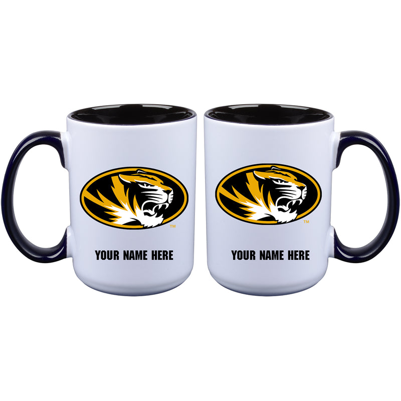 15oz Inner Color Personalized Ceramic Mug | Missouri Tigers 2790PER, COL, CurrentProduct, Drinkware_category_All, Missouri Tigers, MIZ, Personalized_Personalized  $27.99