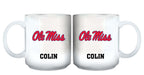 11oz White Personalized Ceramic Mug - Mississippi COL, CurrentProduct, Custom Drinkware, Drinkware_category_All, Gift Ideas, Mississippi Ole Miss, MS, Personalization, Personalized_Personalized 194207465080 $20.11