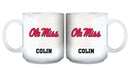 11oz White Personalized Ceramic Mug - Mississippi COL, CurrentProduct, Custom Drinkware, Drinkware_category_All, Gift Ideas, Mississippi Ole Miss, MS, Personalization, Personalized_Personalized 194207465080 $20.11