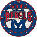 12 Inch Art Glass Clock | Mississippi University COL, CurrentProduct, Home & Office_category_All, Mississippi Ole Miss, MS 687746445649 $38.49