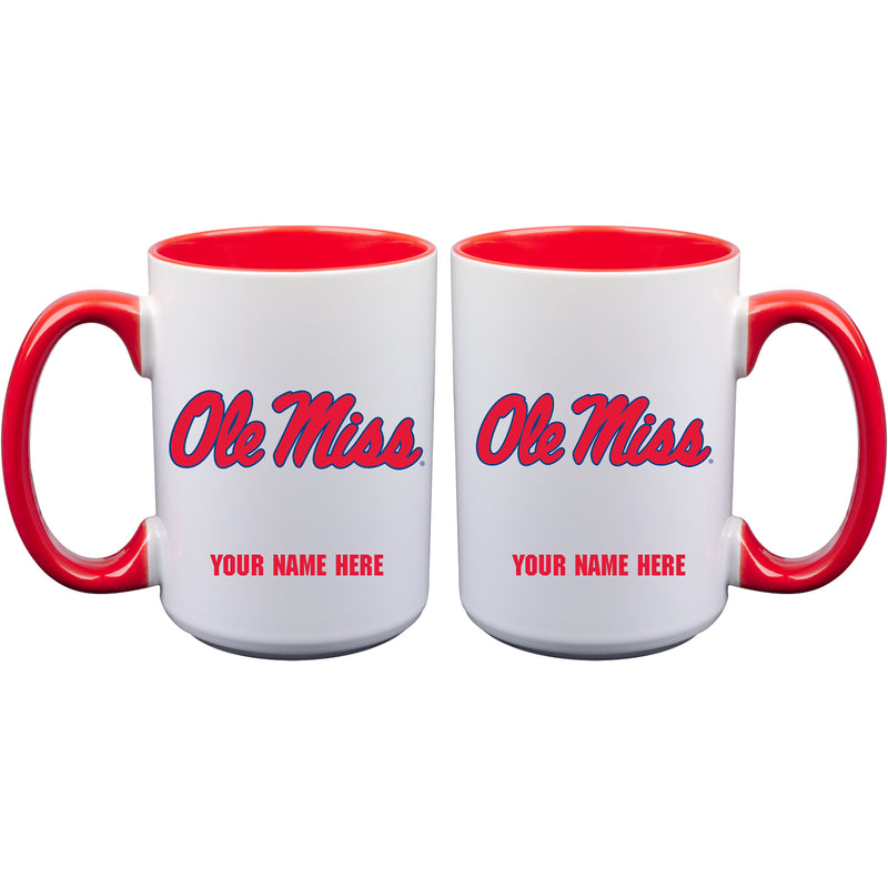 15oz Inner Color Personalized Ceramic Mug | Mississippi Ole Miss 2790PER, COL, CurrentProduct, Drinkware_category_All, Mississippi Ole Miss, MS, Personalized_Personalized  $27.99