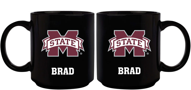 11oz Black Personalized Ceramic Mug - Mississippi State COL, CurrentProduct, Custom Drinkware, Drinkware_category_All, Gift Ideas, Mississippi State Bulldogs, MSS, Personalization, Personalized_Personalized 194207373835 $20.11