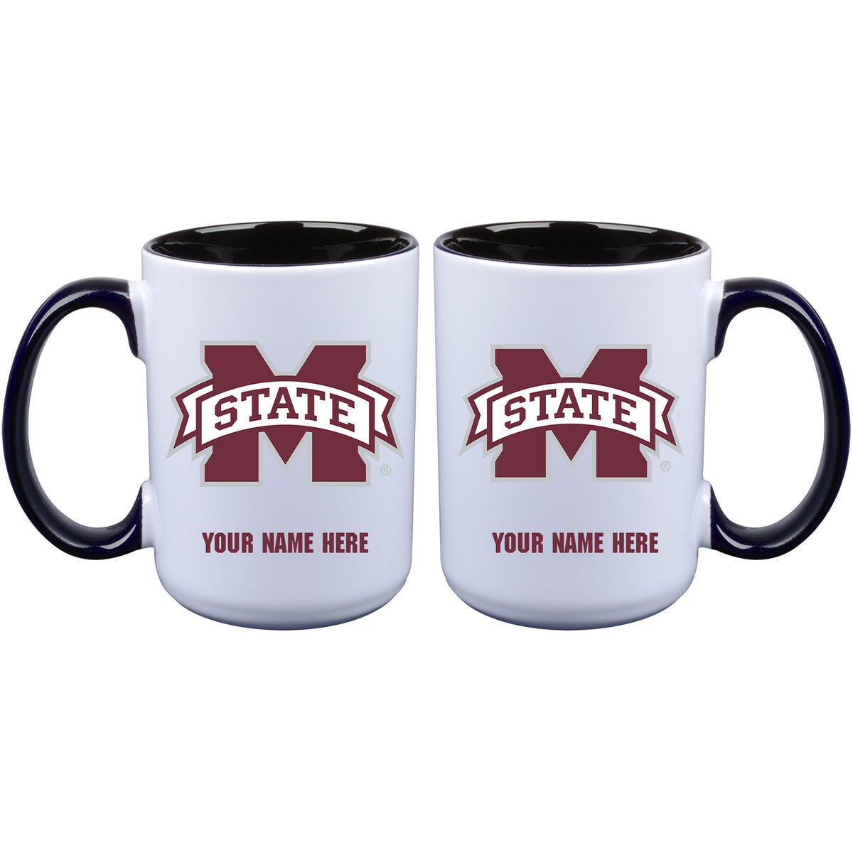 15oz Inner Color Personalized Ceramic Mug | Mississippi State Bulldogs 2790PER, COL, CurrentProduct, Drinkware_category_All, Mississippi State Bulldogs, MSS, Personalized_Personalized  $27.99