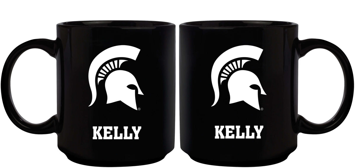 11oz Black Personalized Ceramic Mug - Michigan State COL, CurrentProduct, Custom Drinkware, Drinkware_category_All, Gift Ideas, Michigan State Spartans, MSU, Personalization, Personalized_Personalized 194207373828 $20.11