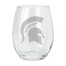 15oz Etched Stemless Tumbler | Michigan State Spartans COL, CurrentProduct, Drinkware_category_All, Michigan State Spartans, MSU 194207265024 $12.49