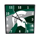 12 Inch Square Carbon Fiber Clock | Michigan State University COL, Michigan State Spartans, MSU, OldProduct 687746320250 $25