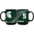 15oz Dynamic Style Black Mug | MICHIGAN STATE COL, CurrentProduct, Drinkware_category_All, Michigan State Spartans, MSU 888966971714 $15.49