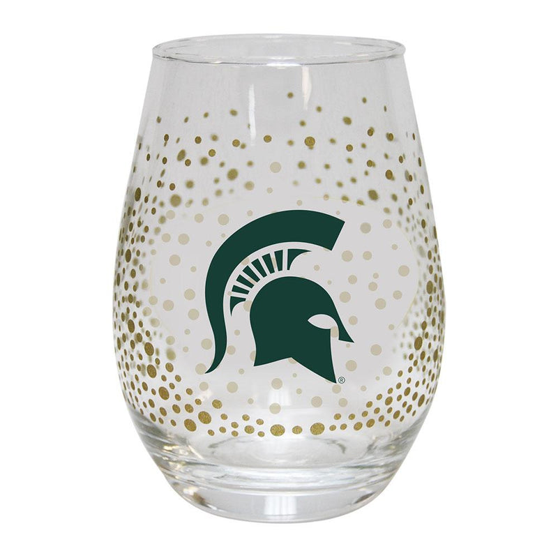 15 oz Glitr Stmless Wn Gls MICHIGAN ST COL, Michigan State Spartans, MSU, OldProduct 888966959057 $14
