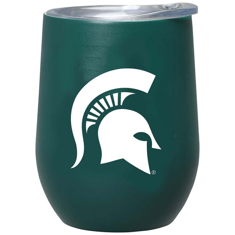 12oz Matte Stainless Steel Stemless Tumbler | Michigan St COL, CurrentProduct, Drinkware_category_All, Michigan State Spartans, MSU 888966600027 $32.99