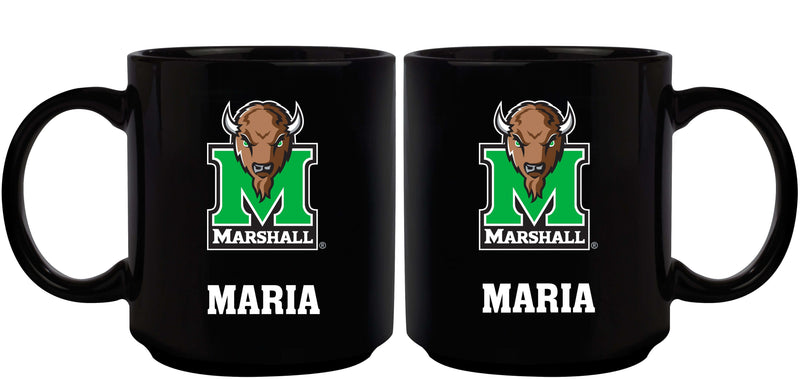 11oz Black Personalized Ceramic Mug - Marshall COL, CurrentProduct, Custom Drinkware, Drinkware_category_All, Gift Ideas, Marshall Thundering Herd, MTH, Personalization, Personalized_Personalized 194207373811 $20.11