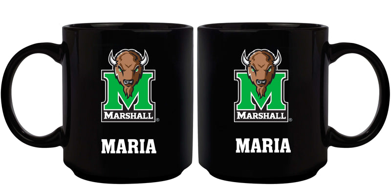 11oz Black Personalized Ceramic Mug - Marshall COL, CurrentProduct, Custom Drinkware, Drinkware_category_All, Gift Ideas, Marshall Thundering Herd, MTH, Personalization, Personalized_Personalized 194207373811 $20.11