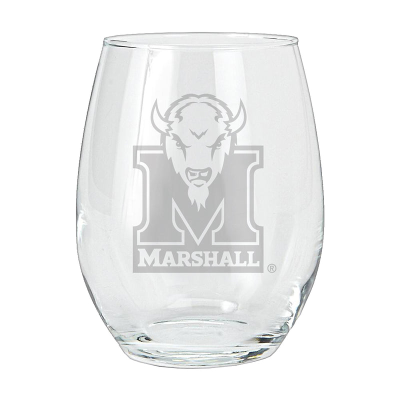 15oz Etched Stemless Tumbler | Marshall Thundering Herd COL, CurrentProduct, Drinkware_category_All, Marshall Thundering Herd, MTH 194207265048 $12.49