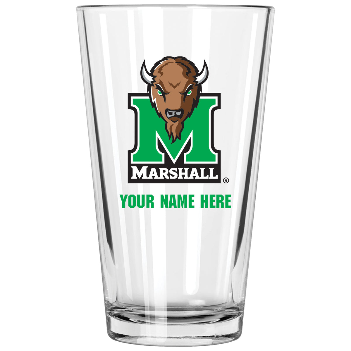 17oz Personalized Pint Glass | Marshall Thundering Herd