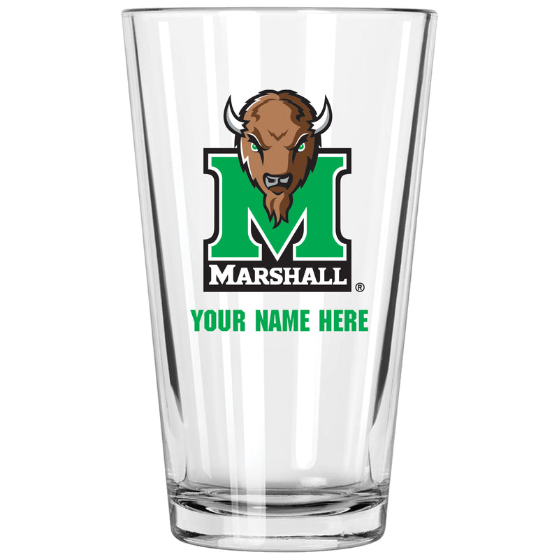 17oz Personalized Pint Glass | Marshall Thundering Herd