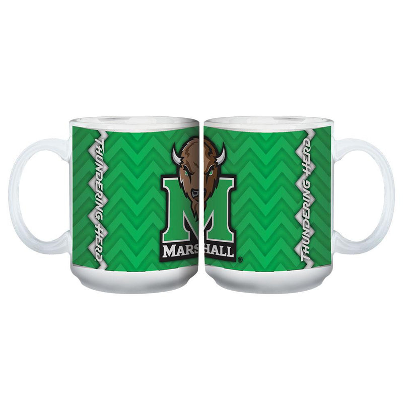 15oz Chevron Design White Mug | Marshall COL, Marshall Thundering Herd, MTH, OldProduct 888966035058 $12