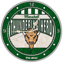 12 Inch Art Glass Clock | Marshall University COL, CurrentProduct, Home & Office_category_All, Marshall Thundering Herd, MTH 687746445670 $38.49