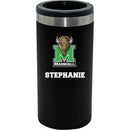 12oz Personalized Black Stainless Steel Slim Can Holder | Marshall Thundering Herd