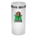 12oz White Slim Can Holder | Marshall Thundering Herd