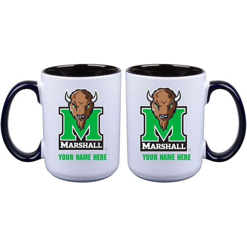 15oz Inner Color Personalized Ceramic Mug | Marshall Thundering Herd 2790PER, COL, CurrentProduct, Drinkware_category_All, Marshall Thundering Herd, MTH, Personalized_Personalized  $27.99