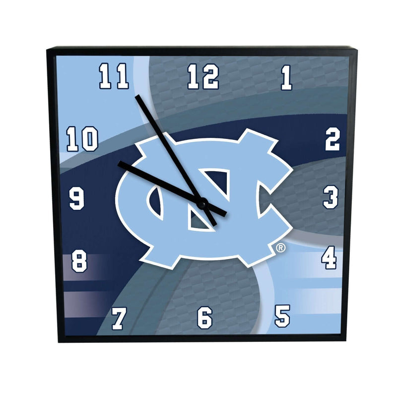 12 Inch Square Carbon Fiber Clock | North Carolina Tar Heels COL, NC, OldProduct, UNC Tar Heels 687746320267 $25
