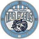 12 Inch Art Glass Clock | North Carolina Tar Heels COL, CurrentProduct, Home & Office_category_All, NC, UNC Tar Heels 687746445694 $38.49