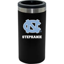 12oz Personalized Black Stainless Steel Slim Can Holder | UNC Tar Heels