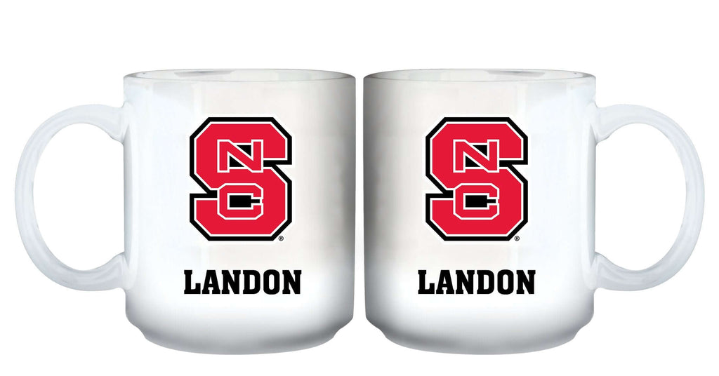 11oz White Personalized Ceramic Mug - North Carolina State COL, CurrentProduct, Custom Drinkware, Drinkware_category_All, Gift Ideas, NC State Wolfpack, NCS, Personalization, Personalized_Personalized 194207465134 $20.11