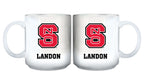 11oz White Personalized Ceramic Mug - North Carolina State COL, CurrentProduct, Custom Drinkware, Drinkware_category_All, Gift Ideas, NC State Wolfpack, NCS, Personalization, Personalized_Personalized 194207465134 $20.11