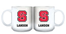 11oz White Personalized Ceramic Mug - North Carolina State COL, CurrentProduct, Custom Drinkware, Drinkware_category_All, Gift Ideas, NC State Wolfpack, NCS, Personalization, Personalized_Personalized 194207465134 $20.11