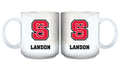 11oz White Personalized Ceramic Mug - North Carolina State COL, CurrentProduct, Custom Drinkware, Drinkware_category_All, Gift Ideas, NC State Wolfpack, NCS, Personalization, Personalized_Personalized 194207465134 $20.11