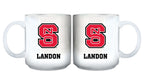 11oz White Personalized Ceramic Mug - North Carolina State COL, CurrentProduct, Custom Drinkware, Drinkware_category_All, Gift Ideas, NC State Wolfpack, NCS, Personalization, Personalized_Personalized 194207465134 $20.11