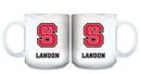 11oz White Personalized Ceramic Mug - North Carolina State COL, CurrentProduct, Custom Drinkware, Drinkware_category_All, Gift Ideas, NC State Wolfpack, NCS, Personalization, Personalized_Personalized 194207465134 $20.11