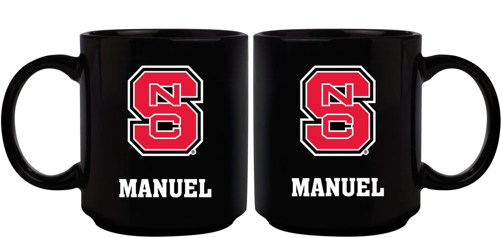 11oz Black Personalized Ceramic Mug - North Carolina State COL, CurrentProduct, Custom Drinkware, Drinkware_category_All, Gift Ideas, NC State Wolfpack, NCS, Personalization, Personalized_Personalized 194207373798 $20.11