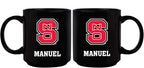 11oz Black Personalized Ceramic Mug - North Carolina State COL, CurrentProduct, Custom Drinkware, Drinkware_category_All, Gift Ideas, NC State Wolfpack, NCS, Personalization, Personalized_Personalized 194207373798 $20.11