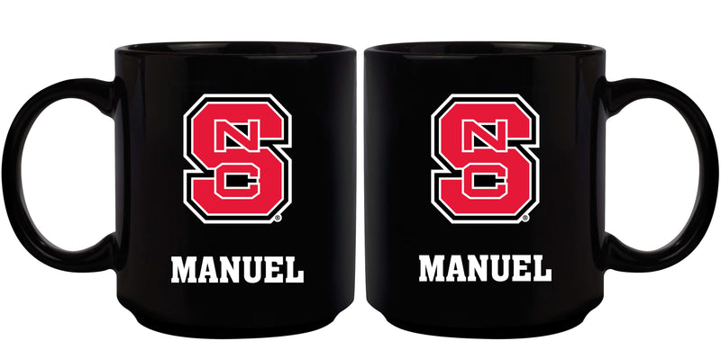 11oz Black Personalized Ceramic Mug - North Carolina State COL, CurrentProduct, Custom Drinkware, Drinkware_category_All, Gift Ideas, NC State Wolfpack, NCS, Personalization, Personalized_Personalized 194207373798 $20.11