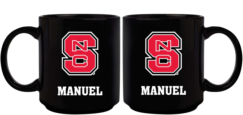 11oz Black Personalized Ceramic Mug - North Carolina State COL, CurrentProduct, Custom Drinkware, Drinkware_category_All, Gift Ideas, NC State Wolfpack, NCS, Personalization, Personalized_Personalized 194207373798 $20.11