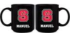 11oz Black Personalized Ceramic Mug - North Carolina State COL, CurrentProduct, Custom Drinkware, Drinkware_category_All, Gift Ideas, NC State Wolfpack, NCS, Personalization, Personalized_Personalized 194207373798 $20.11