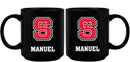 11oz Black Personalized Ceramic Mug - North Carolina State COL, CurrentProduct, Custom Drinkware, Drinkware_category_All, Gift Ideas, NC State Wolfpack, NCS, Personalization, Personalized_Personalized 194207373798 $20.11