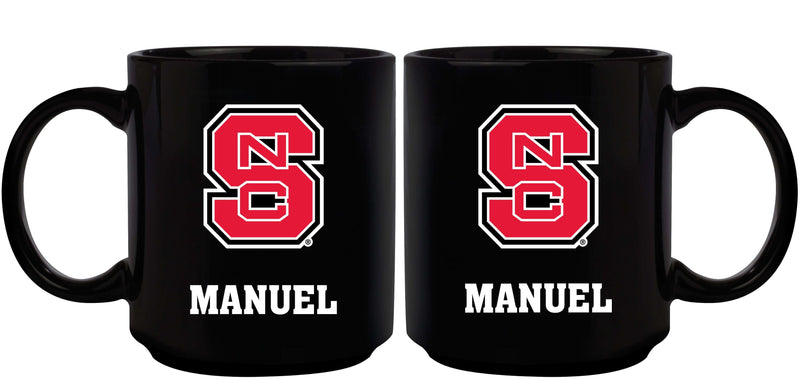 11oz Black Personalized Ceramic Mug - North Carolina State COL, CurrentProduct, Custom Drinkware, Drinkware_category_All, Gift Ideas, NC State Wolfpack, NCS, Personalization, Personalized_Personalized 194207373798 $20.11