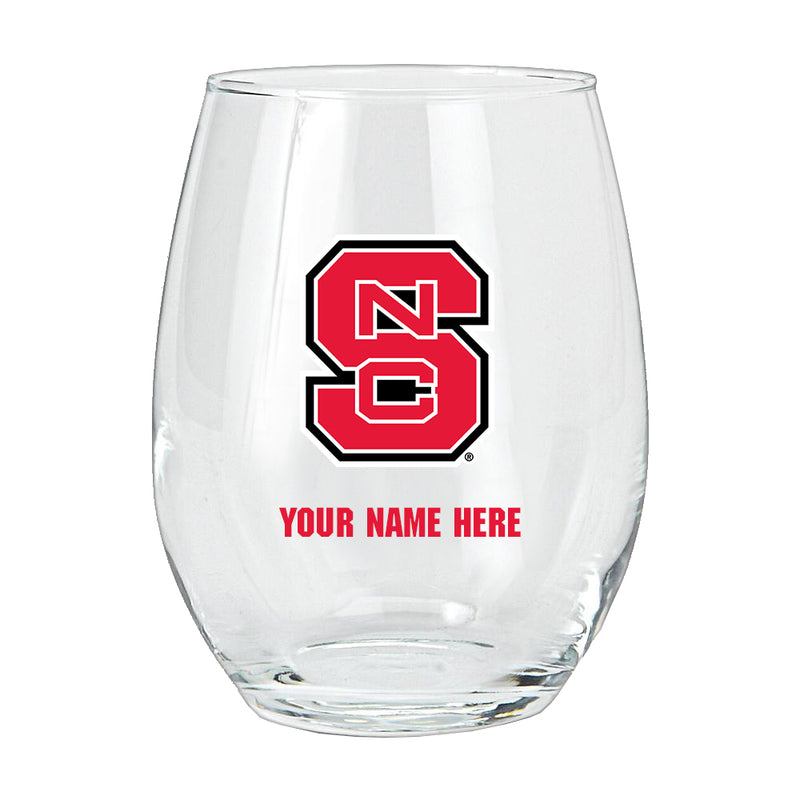 15oz Personalized Stemless Glass | NC State Wolfpack