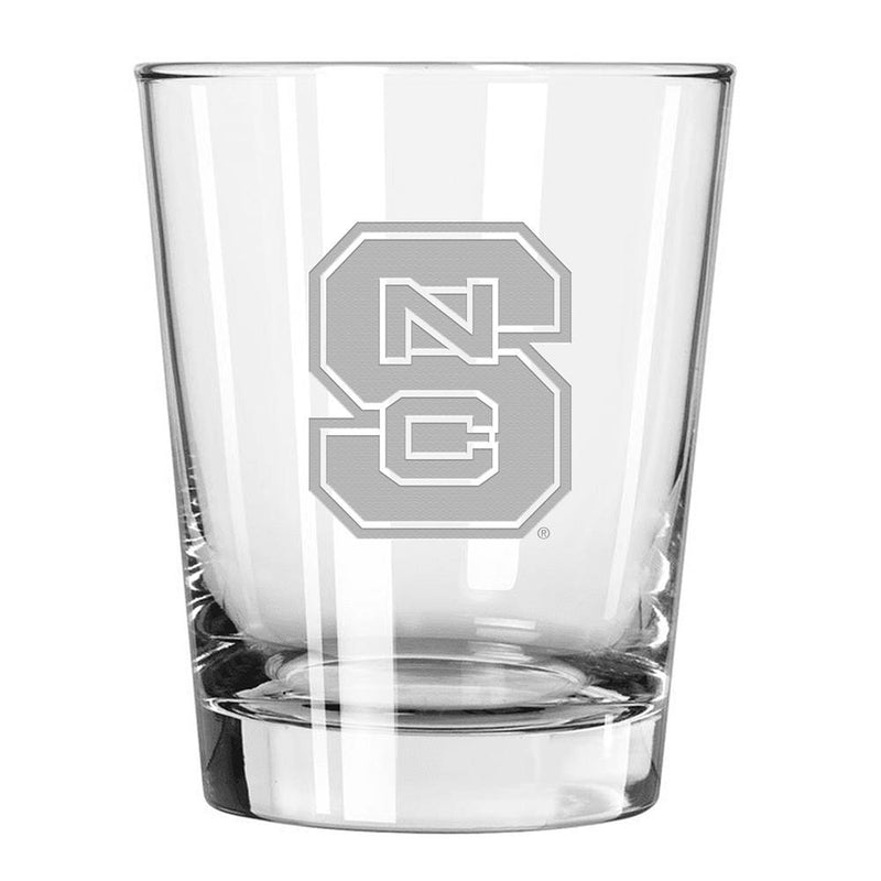 15oz Double Old Fashion Etched Glass | North Carolina State University COL, CurrentProduct, Drinkware_category_All, NC State Wolfpack, NCS 194207264096 $13.49