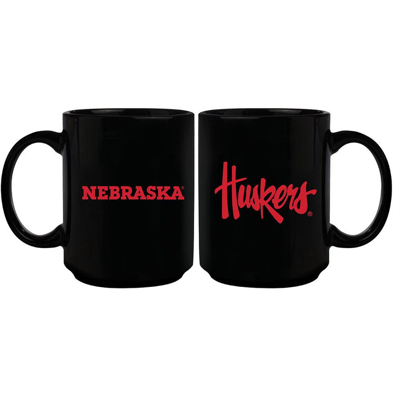 15oz B Mug Basic - Nebraska University COL, CurrentProduct, Drinkware_category_All, NEB, Nebraska Cornhuskers 687746961484 $15.49