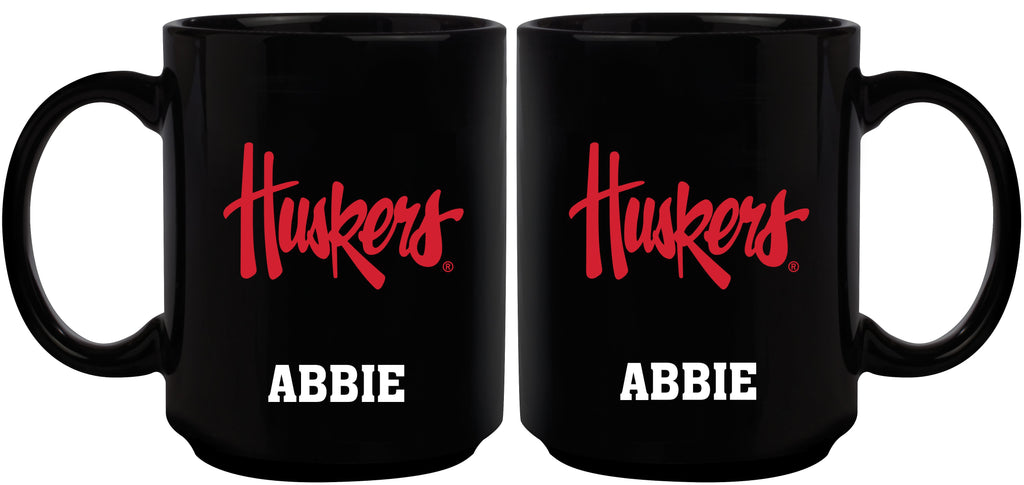 15oz B Mug Basic - Nebraska University COL, CurrentProduct, Drinkware_category_All, NEB, Nebraska Cornhuskers 687746961484 $15.49